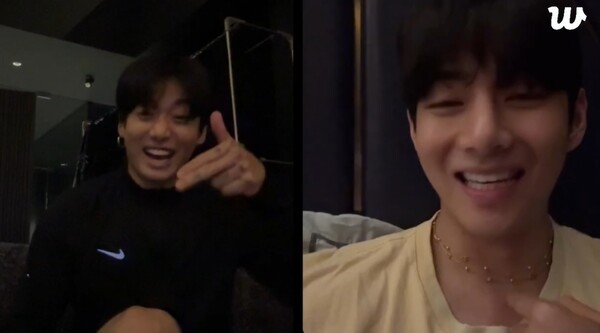 방탄소년단 정국·뷔, 위버스 라이브서 '러닝 메이트' 선언 < NEWS